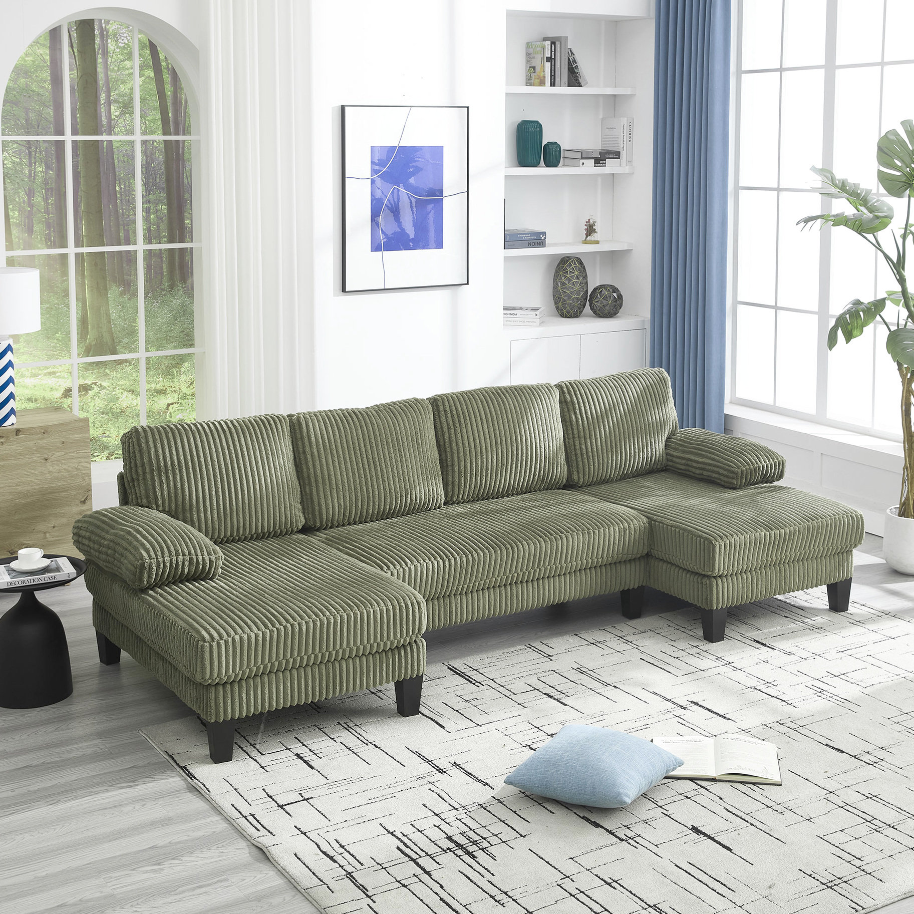 Latitude Run® New 4 Modular U-Shaped With Double Chaise, Metal Insert ...