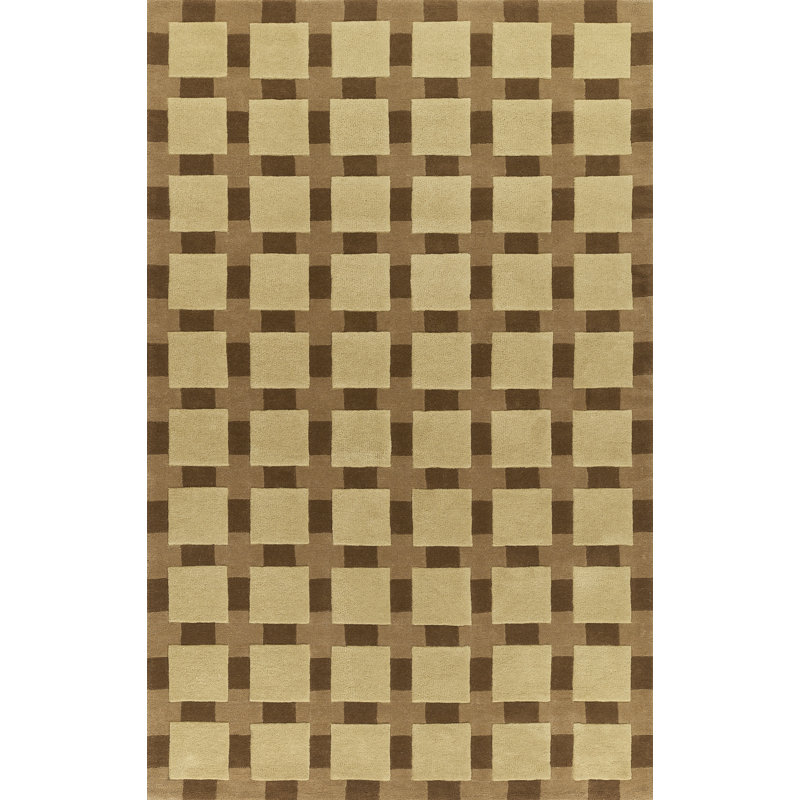 Laura Hand Tufted Wool Geometric Beige Area Rug 7'10" X 10', Beige, Rectangle 7'10" X 10'