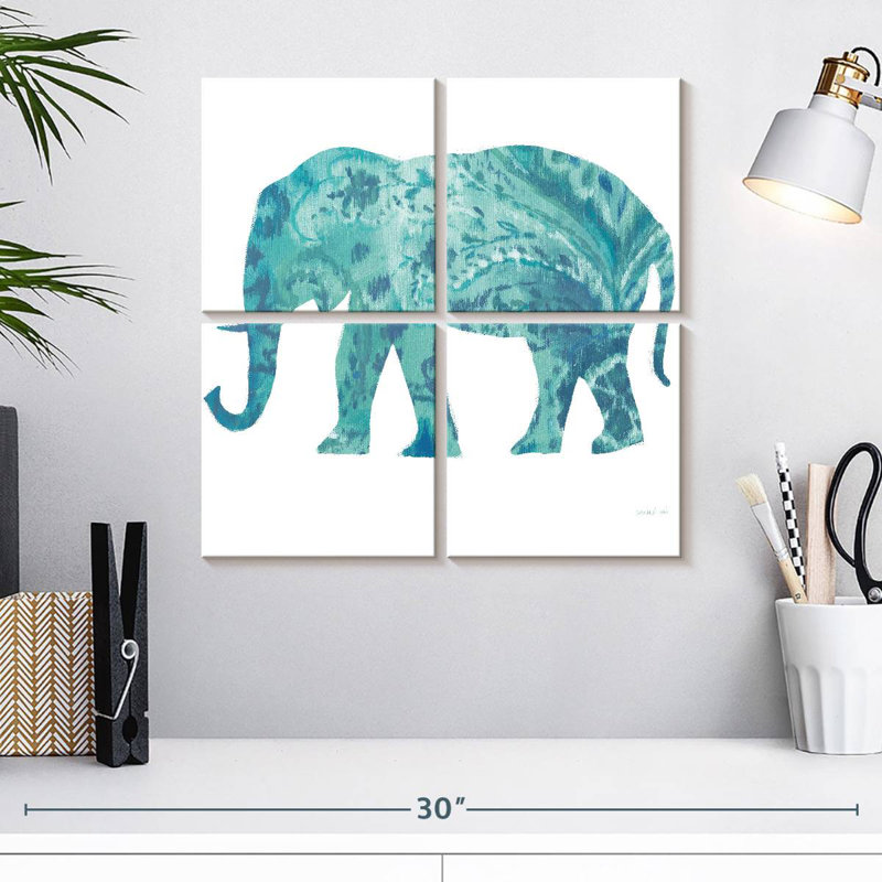 Éléphant brun sarcelle Brampt II, H 18 po x l 18 po