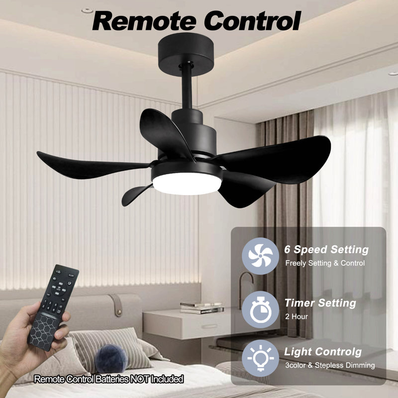 28' Ceiling Fans With Lights And Remote/App Control, Low Profile Ceiling Fans With 5 Reversible Blades 3 Colours Dimmable 6 Speeds Ceiling Fan For Bedroom Kitchen