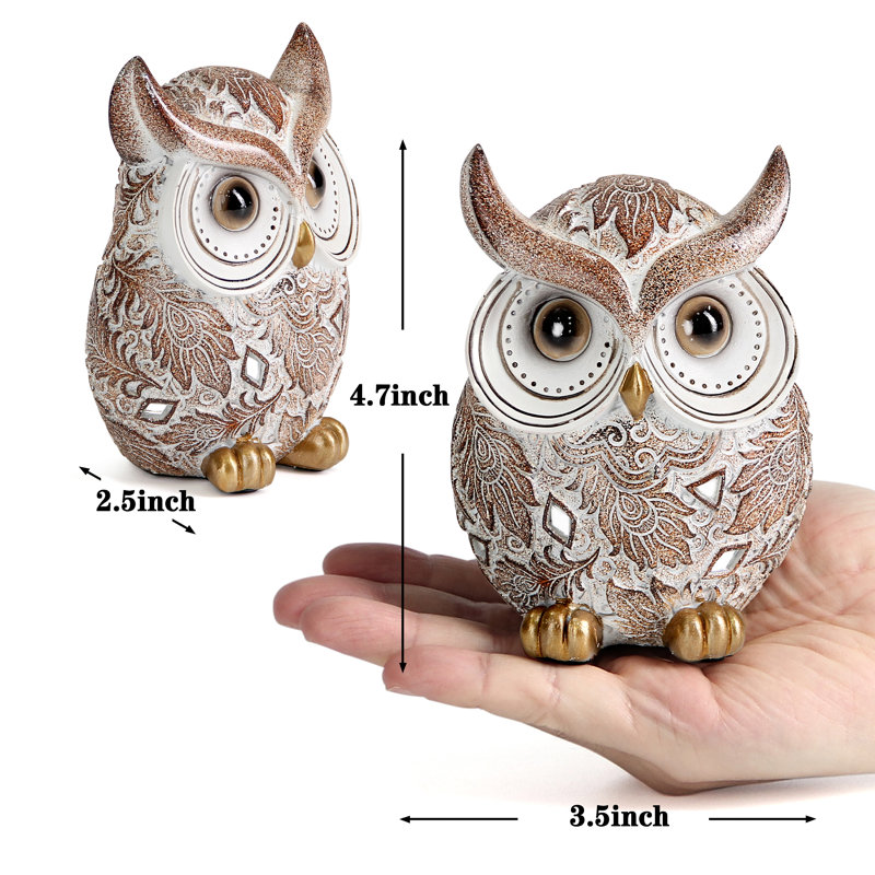 Shimmering Ornate Brown Owl statue