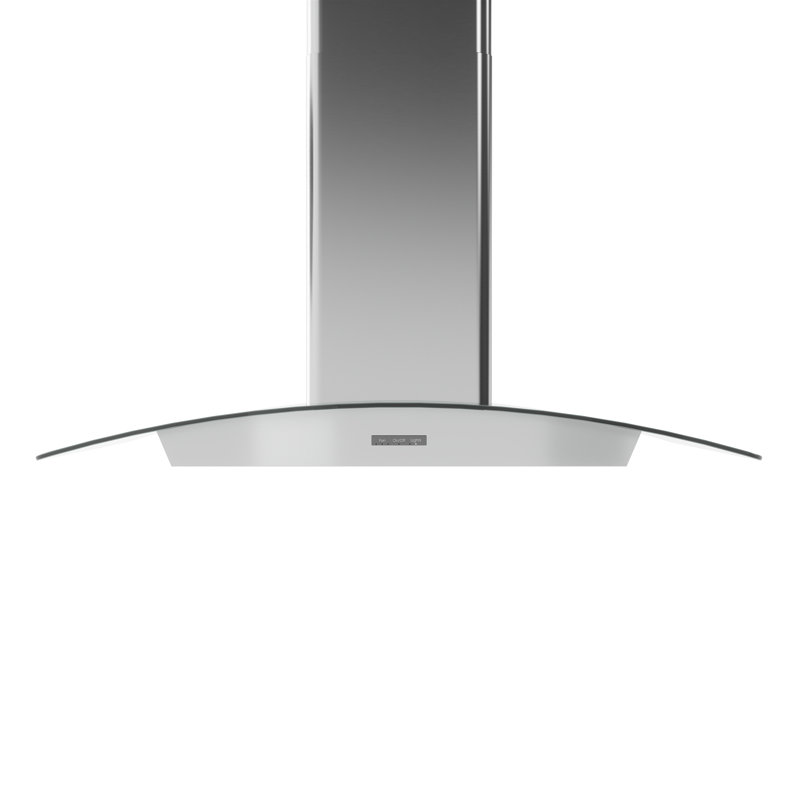 36" Stainless Steel Convertible Wall Mount Range Hood with Glass Canopy