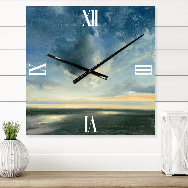Blue Coastal Sunrise - Horloge murale traditionnelle, Moyen