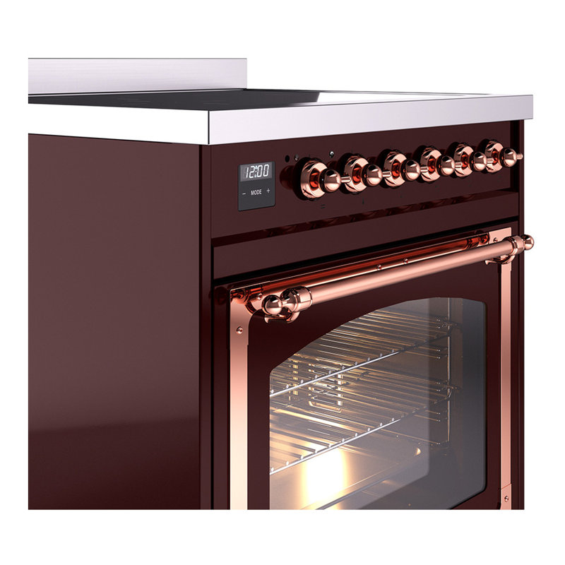ILVE Nostalgie II Noblesse 30 in Induction Range, Burgundy/Copper