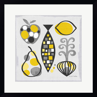«Modern Kitchen Square III Yellow» par Michael Mullan, art mural encadré