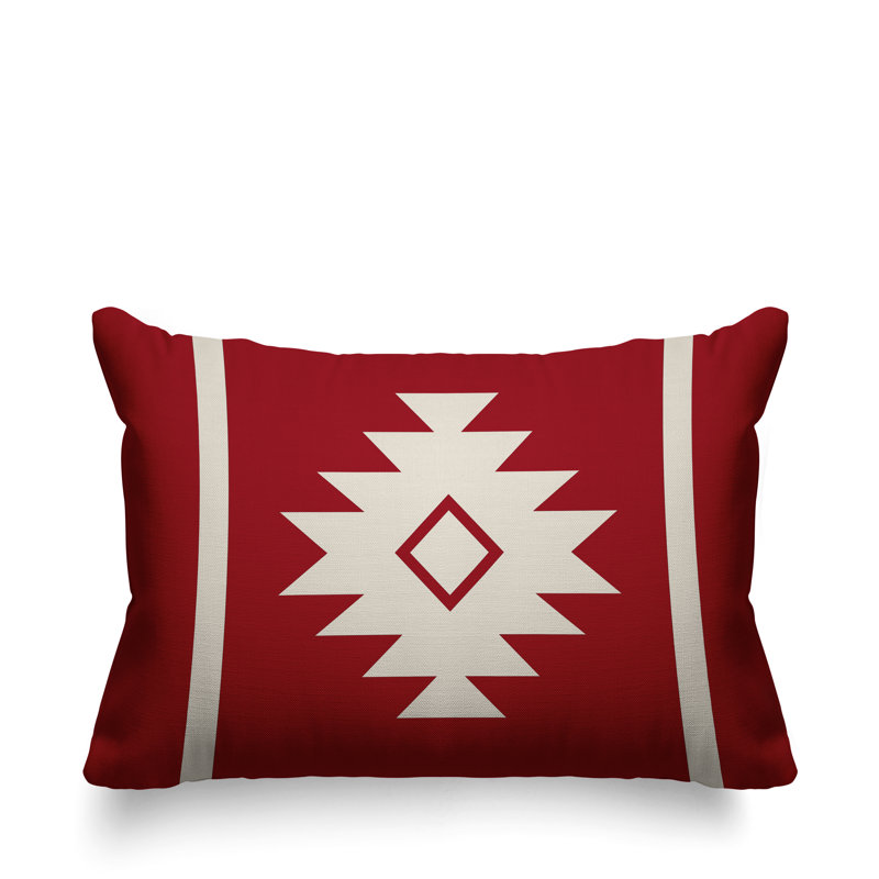 Coussin décoratif intérieur / extérieur Wapi Southwestern, Rouge