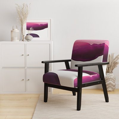 Paint Of Magenta Stone - Upholstered Shabby Elegance Accent Arm Chair