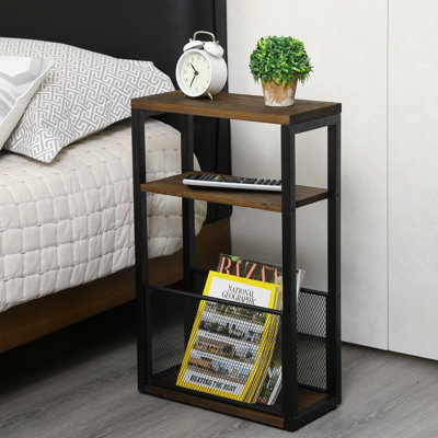 Table de bout avec tablette et rangement en bois massif