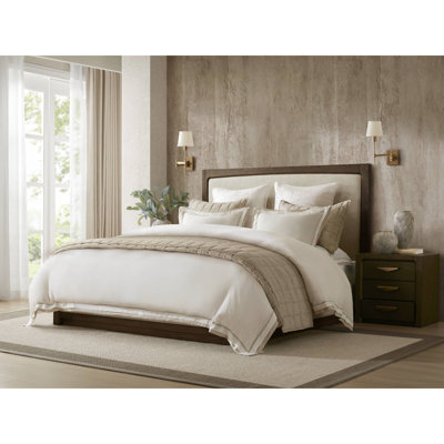Premium King/cal King Bedding Sets, Linen Blend, Modern Neutral Design For Home Comfort