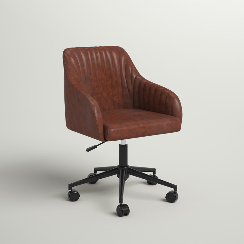 Chaise de bureau pivotante rembourrée Gulliver, Brun
