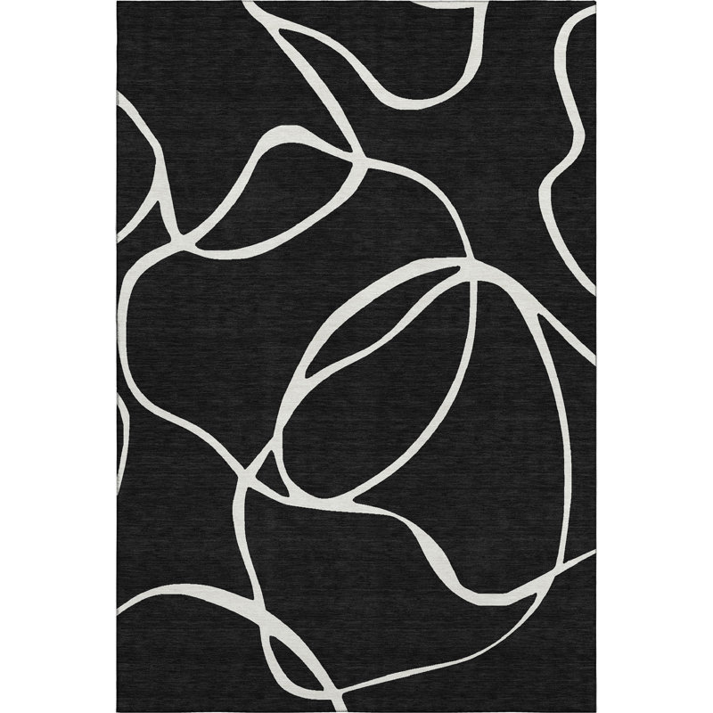 Premium Machine Washable Corum AMF999 Swirls Rug, Rectangle 10 pi x 14 pi