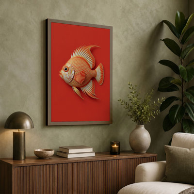 Tropical Fish Study Botanical - Wrapped Canvas