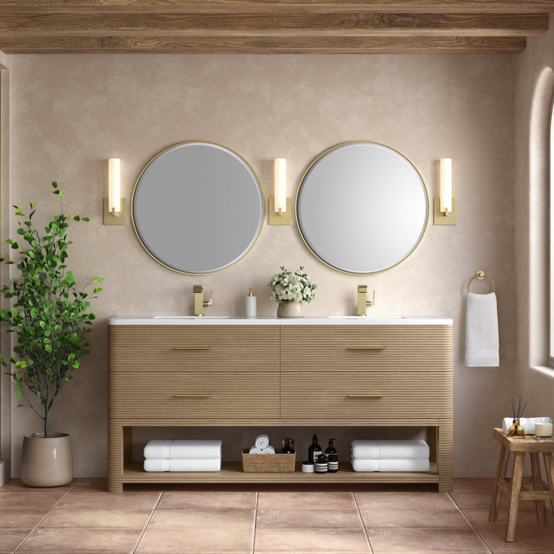 Lucian 72'' W Double Vanity, White Zeus