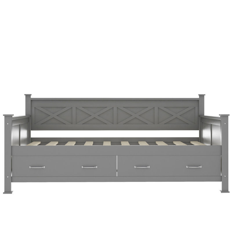 Daybed With 2 Large Drawers, Gray