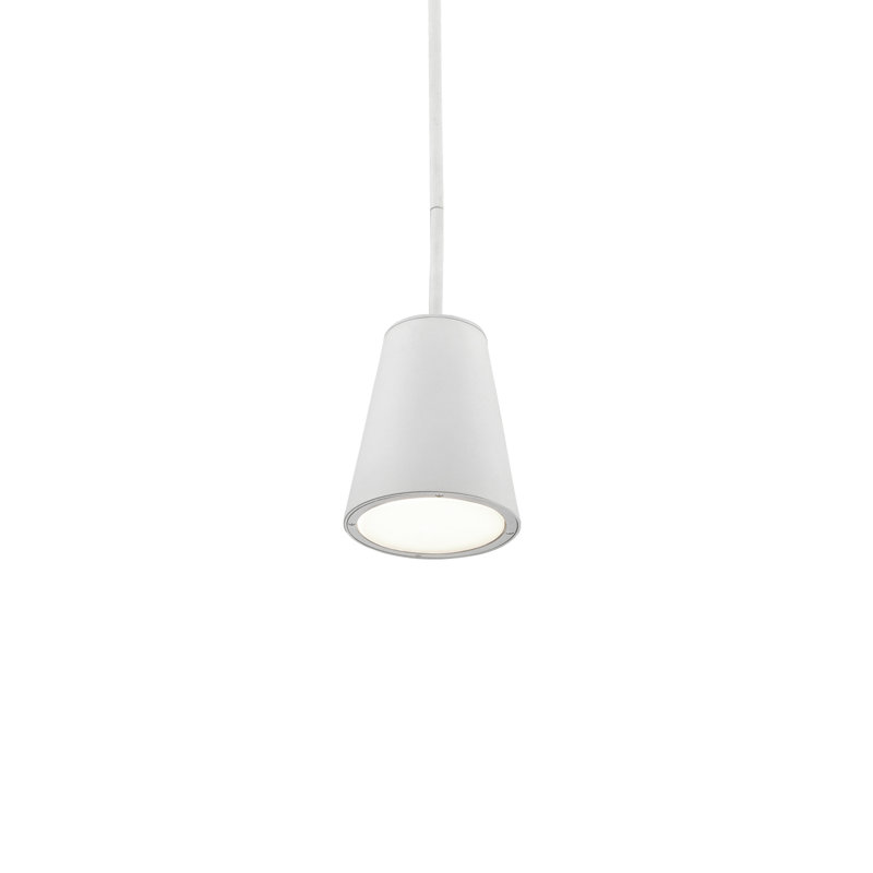 Hartford LED Outdoor Pendant, White, 6.5" H x 5" W x 5" D