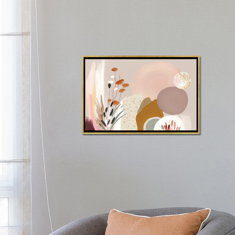 Beautiful Nature Forms, Gold Floater Framed Canvas, No Mat, 18" H x 26" W x 1.5" D