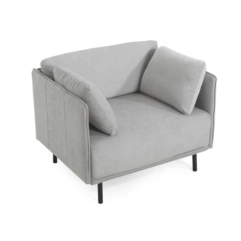 Chaise longue rembourrée avec revêtement Raab, Polyester gris