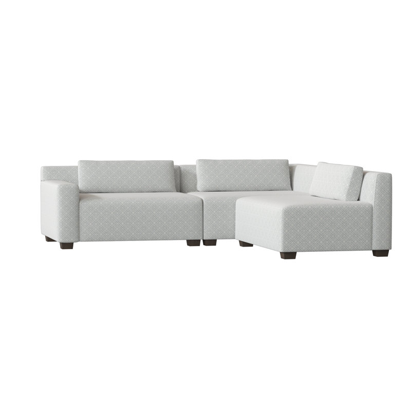 Alisa Upholstered L-Shaped Sectional Right Hand Facing, Gigi Robins Egg, Silver