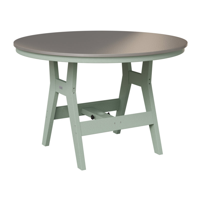 Table ronde à hauteur de comptoir 48 po Berlin Gardens Harbor, Acier inoxydable martelé, H 35,5 po x l 48 po x P 48 po