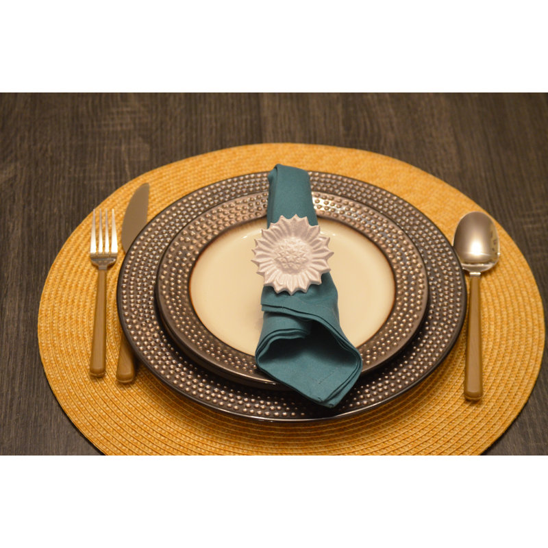 Rond de serviette fleur, Blanc