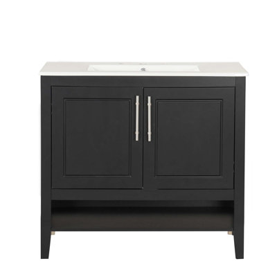 Meuble-lavabo multifonctionnel avec portes et tiroirs 36 po avec lavabo 36 po