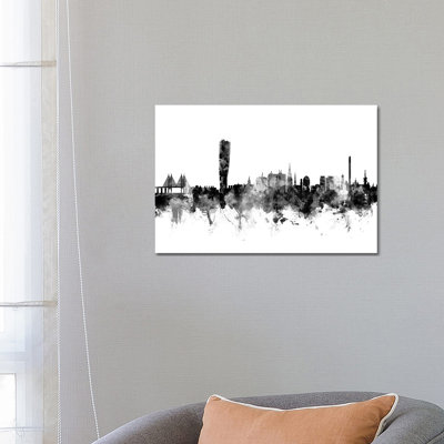 Malmo, Sweden In Black & White by Michael Tompsett - Wrapped Canvas Gallery-Wrapped Canvas Giclée