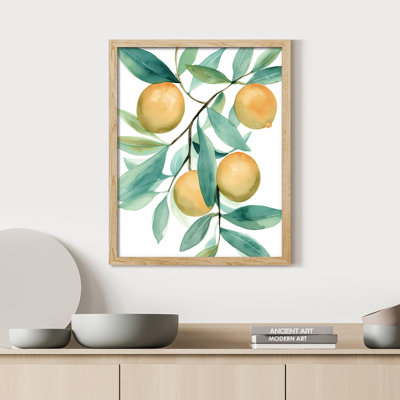 " Tangerine Watercolor Fruits Illustrations " Print