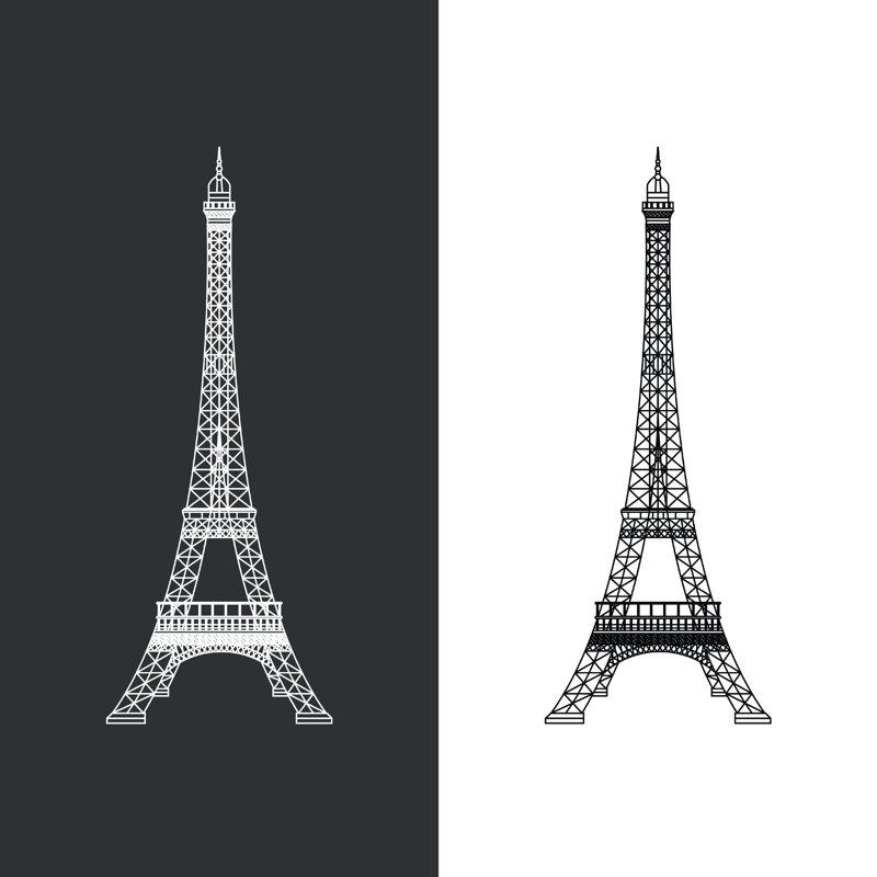 Eiffel Tower by Pro_ - Wrapped Canvas Print, 30cm H x 30cm W