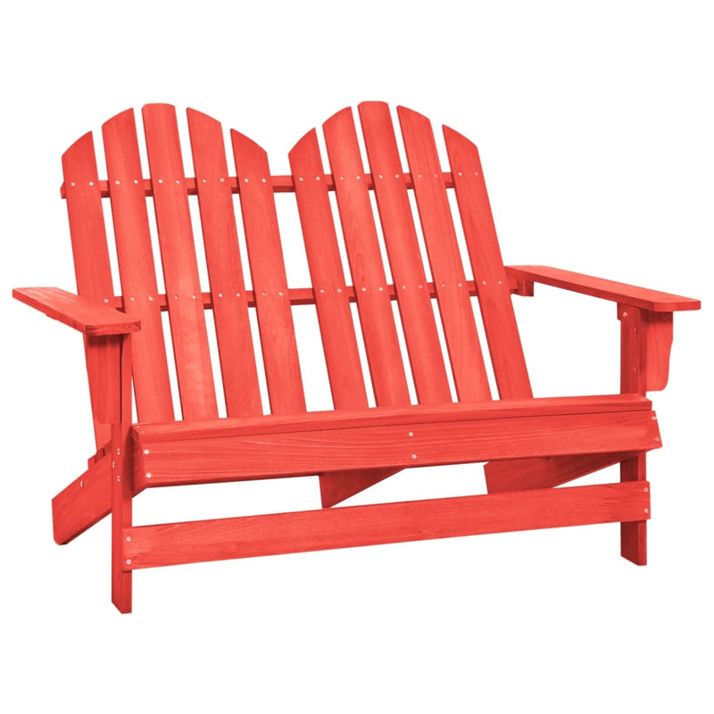 Chaise Adirondack en bois massif Ahaan, Rouge