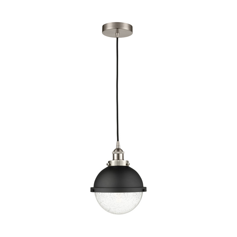 Laklyn 1 - Light Single Drop Pendant Pendant, Seedy, 12.5" H x 9" W x 9" D, Satin Nickel