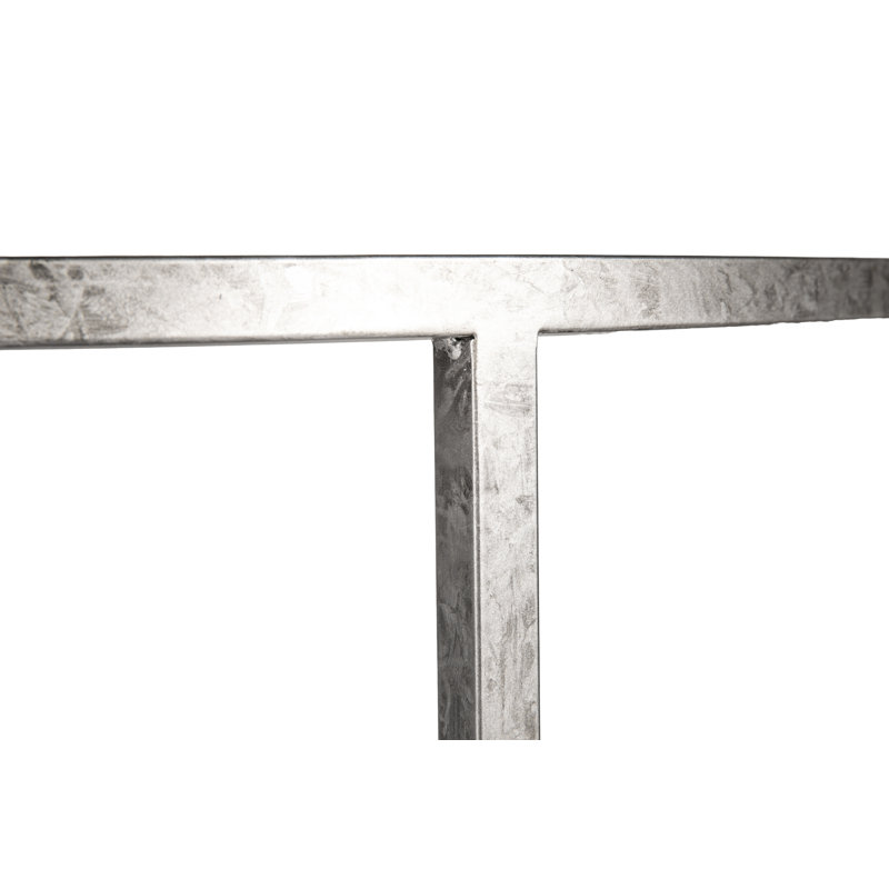 Vermont 38'' Console Table, Royal Silver, Lite Travertine