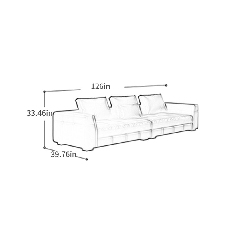 Canapé de luxe rétro français, H 33,46 po x l 126 po x P 39,76 po, 5