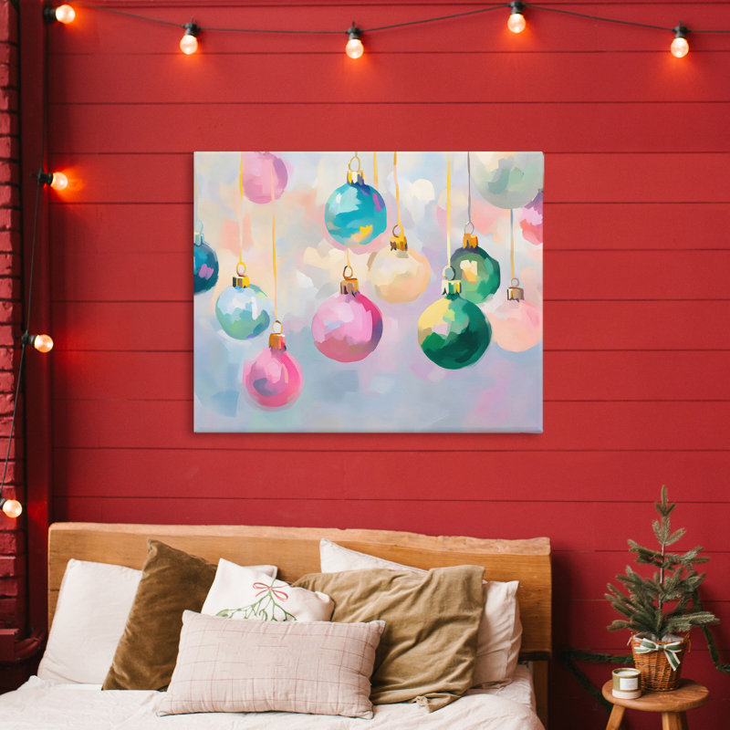 Toile brillante ornements pastel, design par Arlington Prints, H 24 po x l 30 po