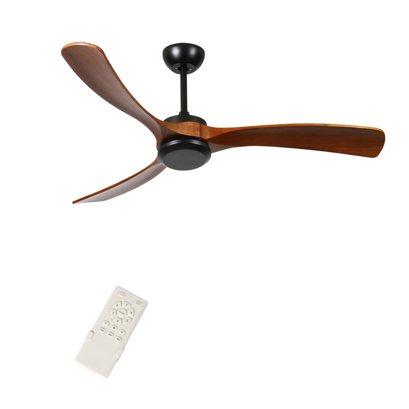 Ventilateur de plafond 72 po en bois sans lumière avec télécommande, ventilateur de plafond à profil bas sans lumière, moteur à courant continu réversible silencieux avec minuterie