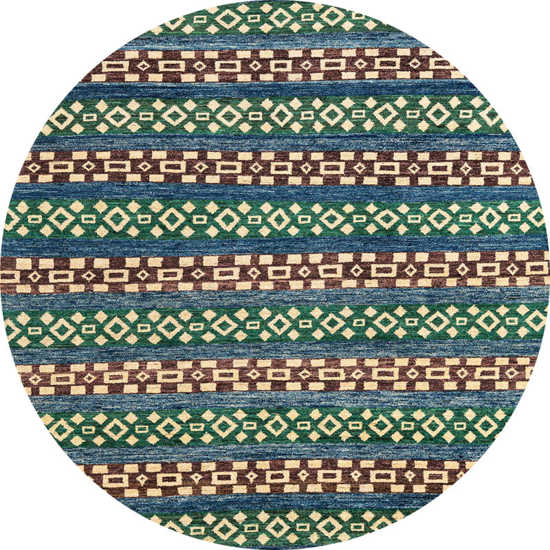 Tapis abstrait moderne 4284, Rond 7 pi