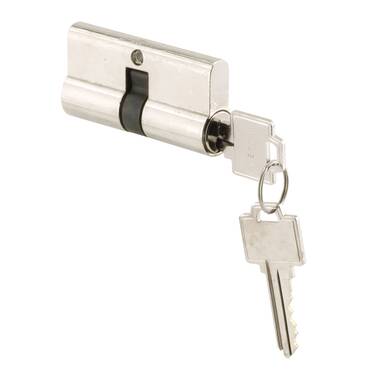 Chrome, Storm or Security Door Mortise Double Lock Cylinder, Kwikset