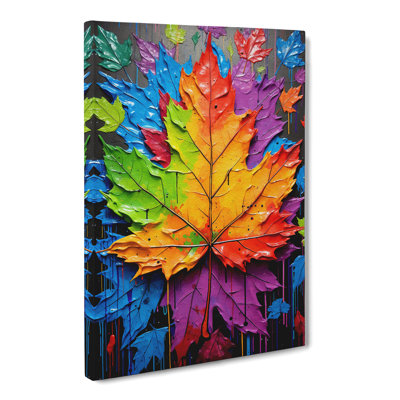 Leaf Pop Art No.4 - Wrapped Canvas
