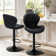 Swivel Upholstered Adjustable Height Bar Counter Stool with Metal Frame