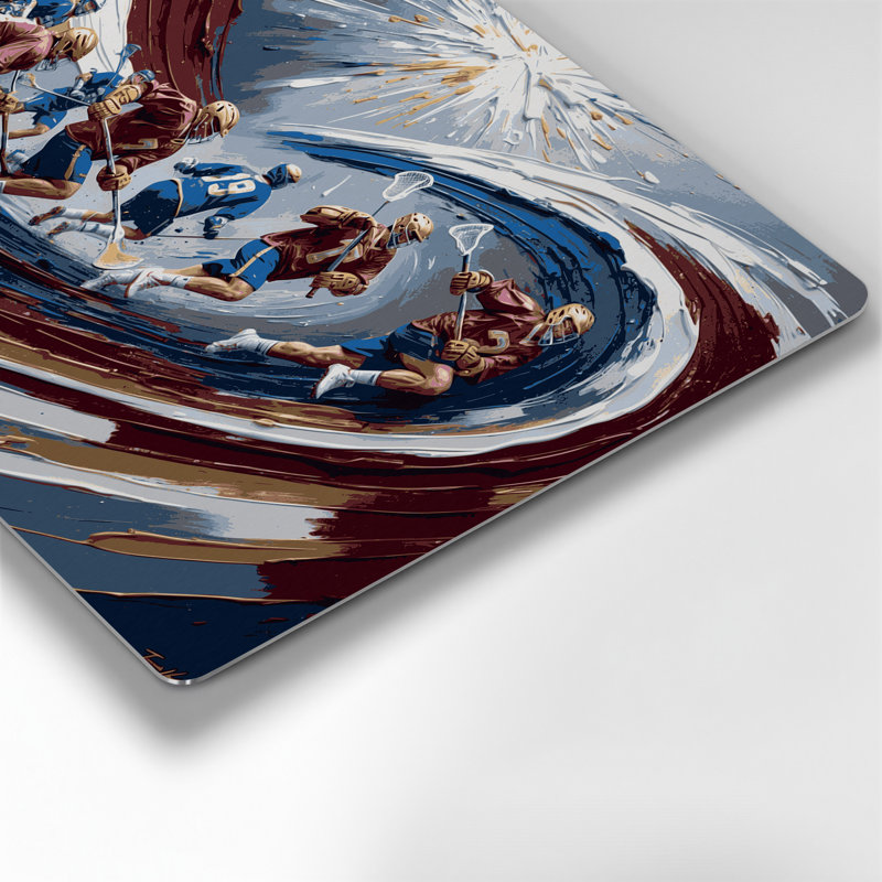 Art mural gris en métal Sports Lacrosse, H 288 po x l 432 po x P 0,05 po