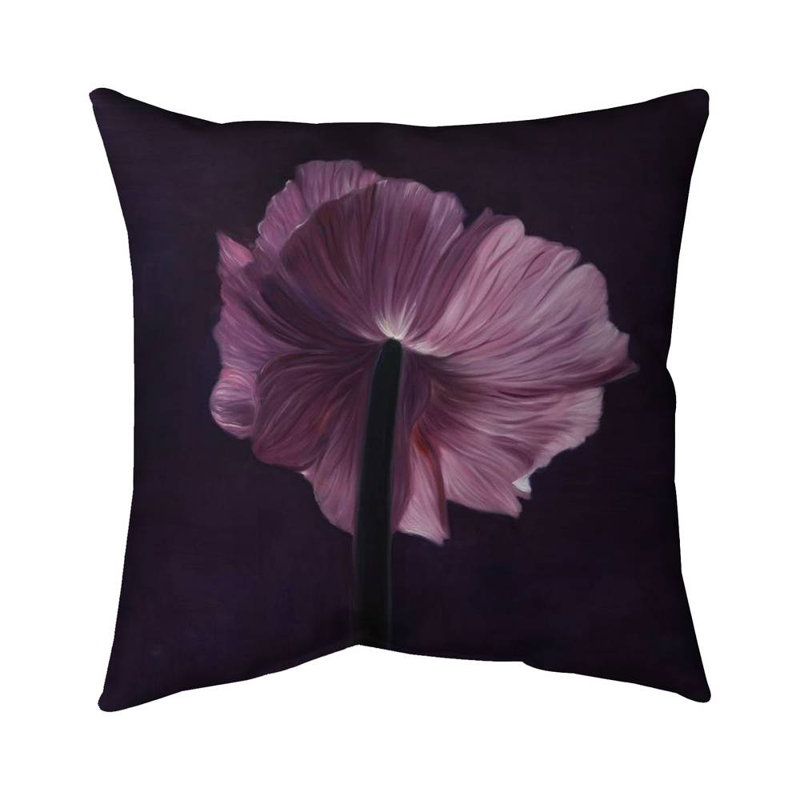 Purple petals - 18"x18" Throw pillow cover - Poly twill - Print on demand
