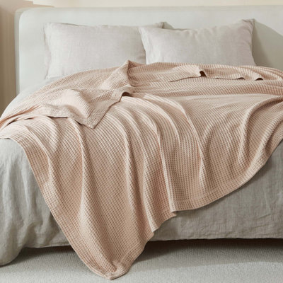 Cotton Waffle Weave Throw Blanket