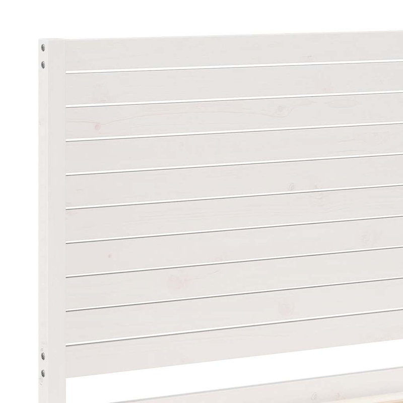 Bed Frame Solid Wood, White, European Single (90 x 200 cm)