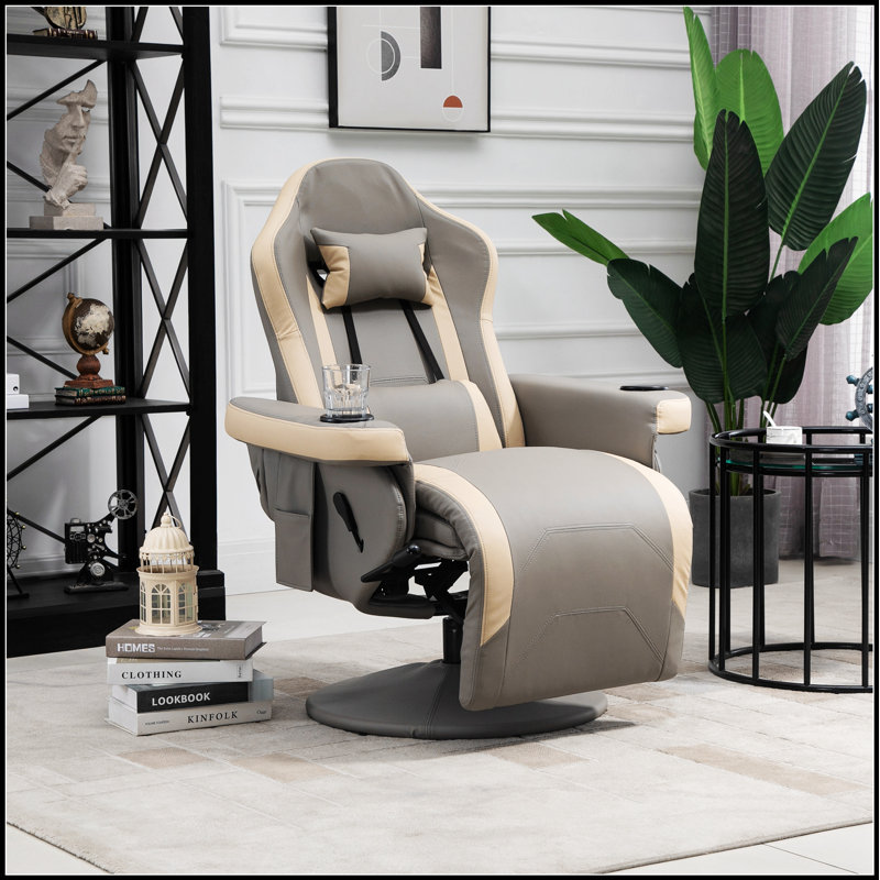 Fauteuil inclinable manuel confortable en similicuir, repose-pieds réglable et fonction d'inclinaison à 135 ° pour une détente ultime