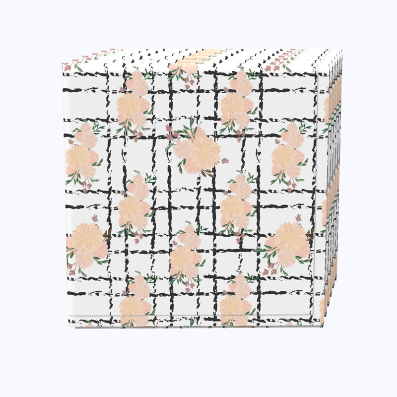 Cotton Twill Floral Square Napkin