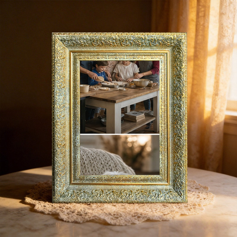 Cadre photo sophistiqué pour photos et décoration murale galerie, Antique Gold, 3, 8" W x 10" H