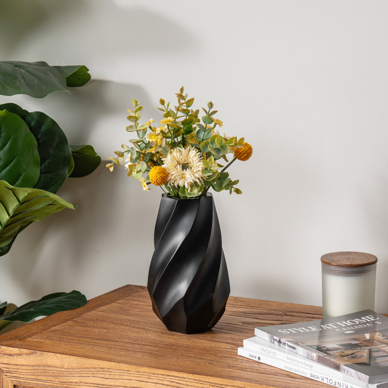 Black 50cm Aluminum Table Vase