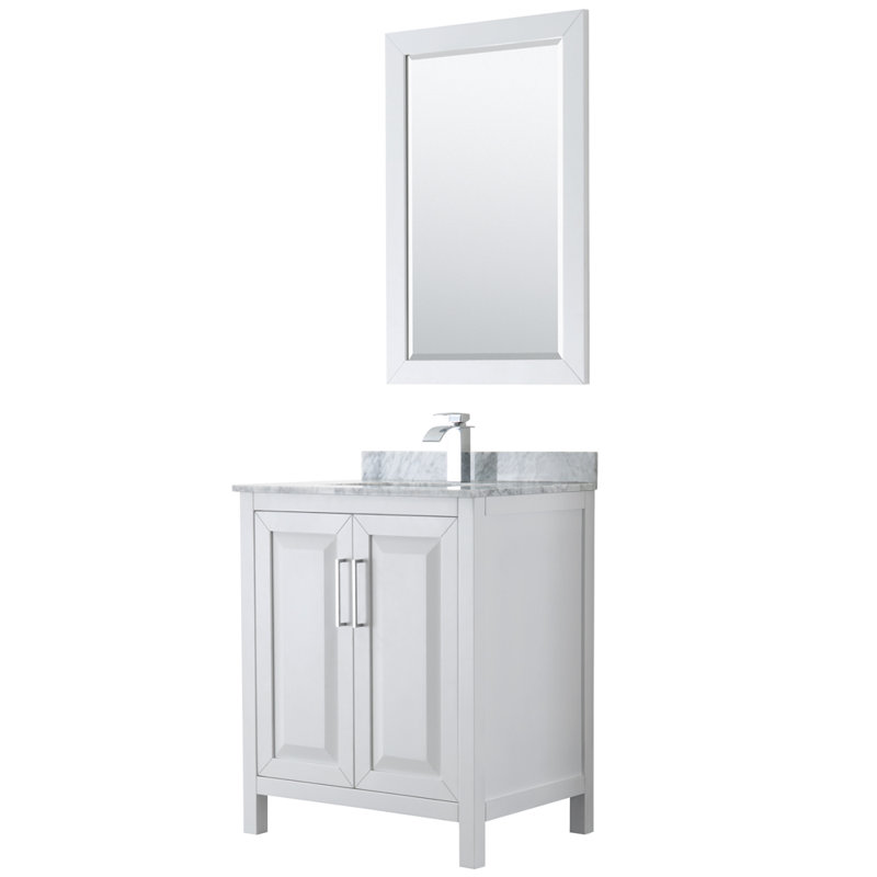 Daria 30'' W Single Vanity, White, Carrara Cultured Marble, Polished Chrome