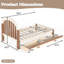 Lit plateforme simple avec tiroir de rangement, structure de lit simple en bois avec tête de lit ronde, aucun sommier nécessaire, beige et naturel profond-133481190-133481191