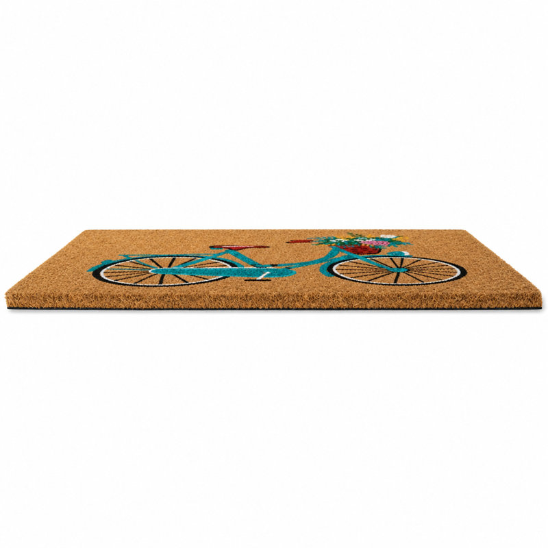 Tapis d'entrée en fibre de coco pastel avec support en PVC - 18 po x 30 po