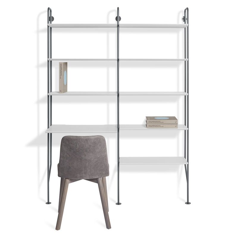 Hitch Leaning / Ladder Desk, Black, White